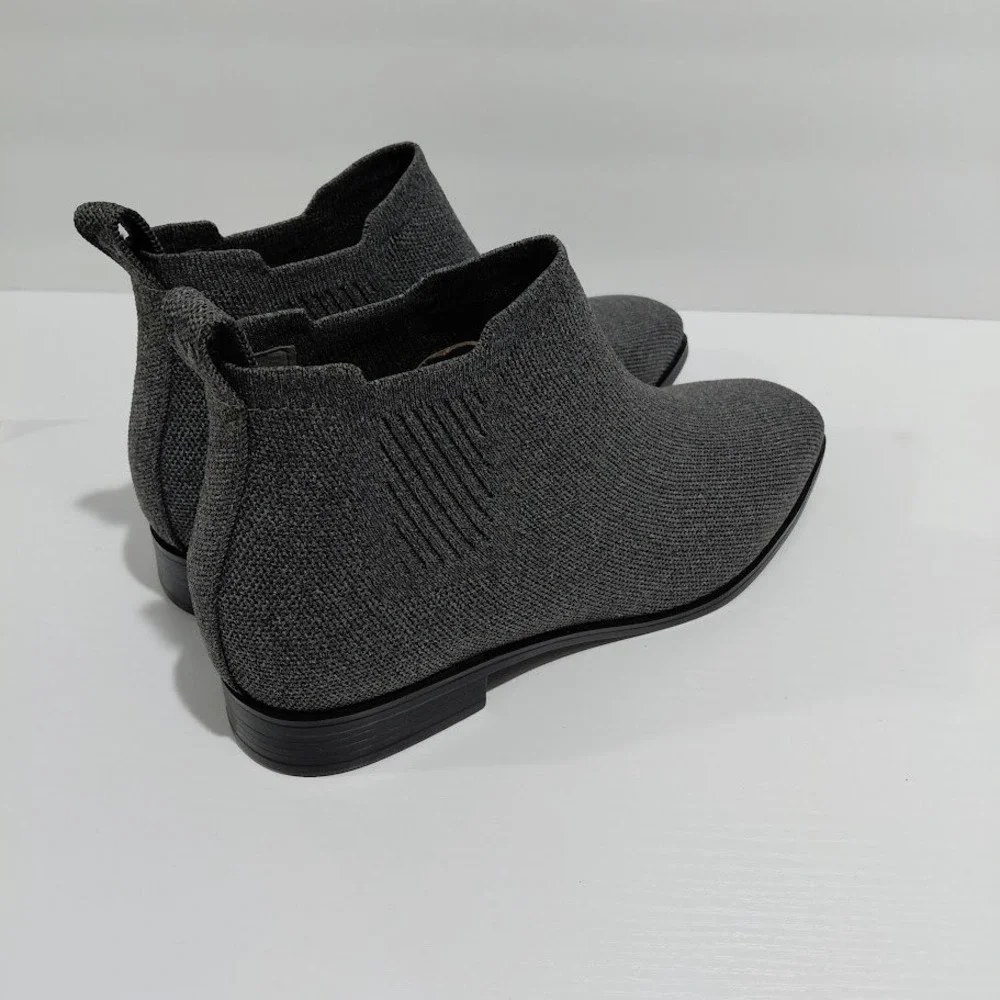 Vivaia Grey Knit Square Toe Chelsea Ankle Boot Women 39 Sustainable Eco Friendly